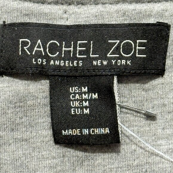 Rachel Zoe Women's Lined Ribbed Cuff/Hem Full Zip Gray Bomber Jacket Size M NWOT - Picture 7 of 10